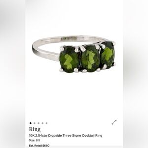 10k solid gold  Ring with Three Faceted Stones